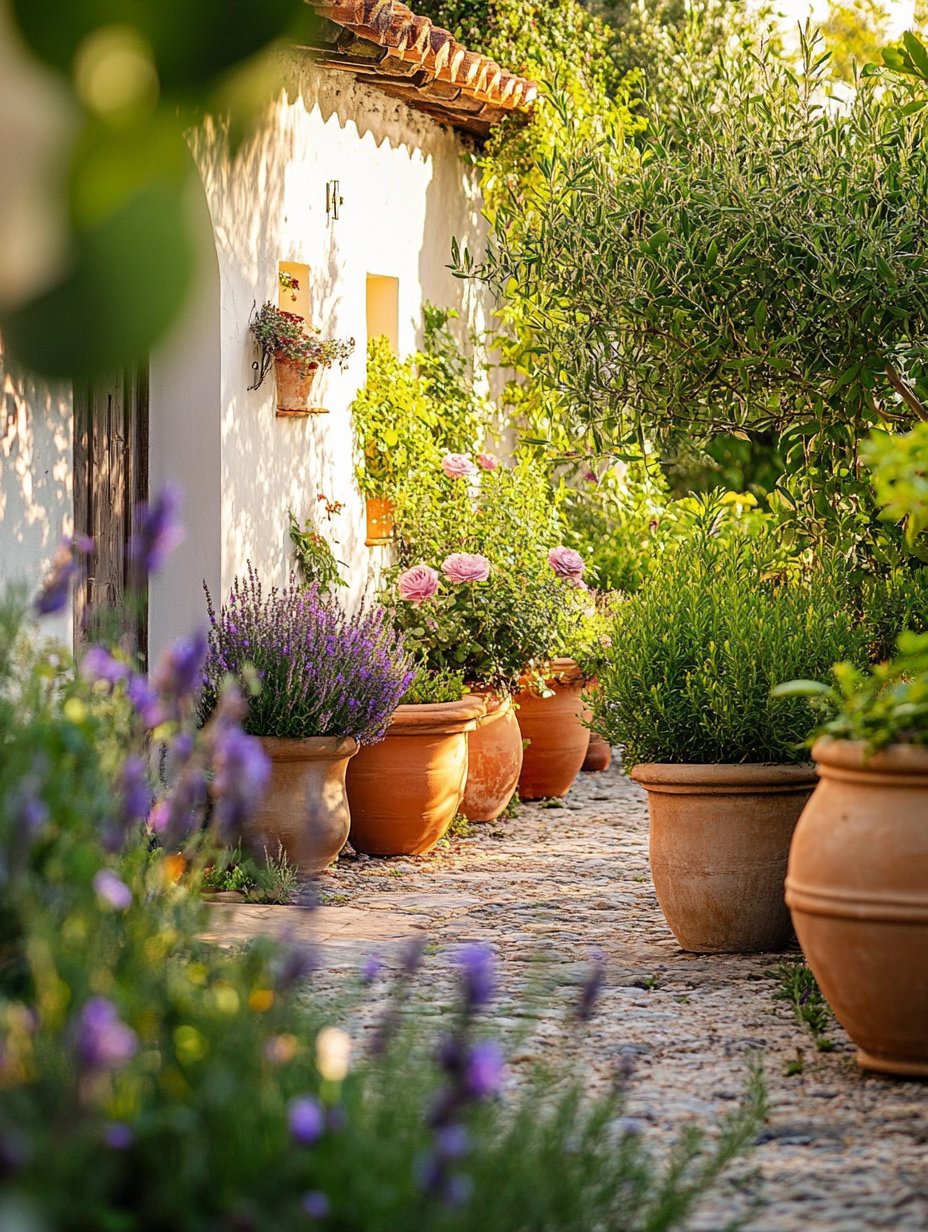 Mediterrane tuinstijl met lavendel en terracotta