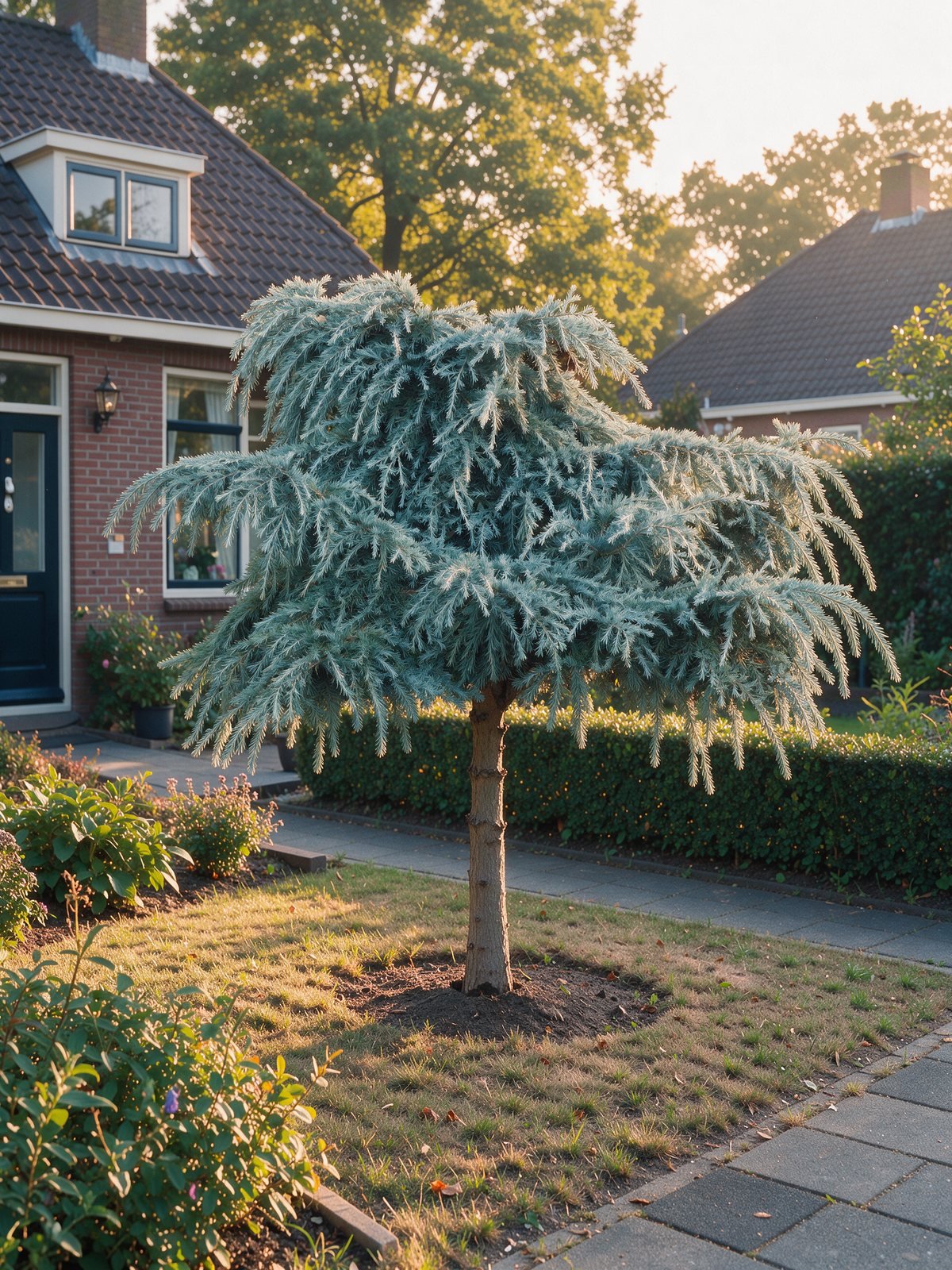Himalayaceder 'Feelin' Blue' (Cedrus deodara 'Feelin' Blue') in een tuin