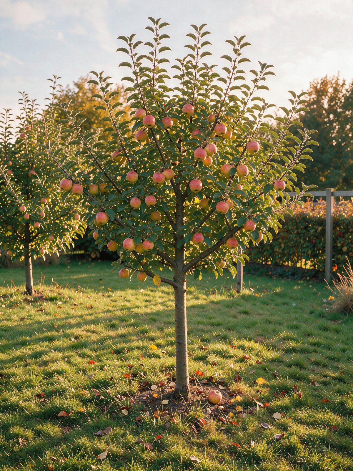 Appel 'James Grieve' (Malus domestica 'James Grieve') in een tuin