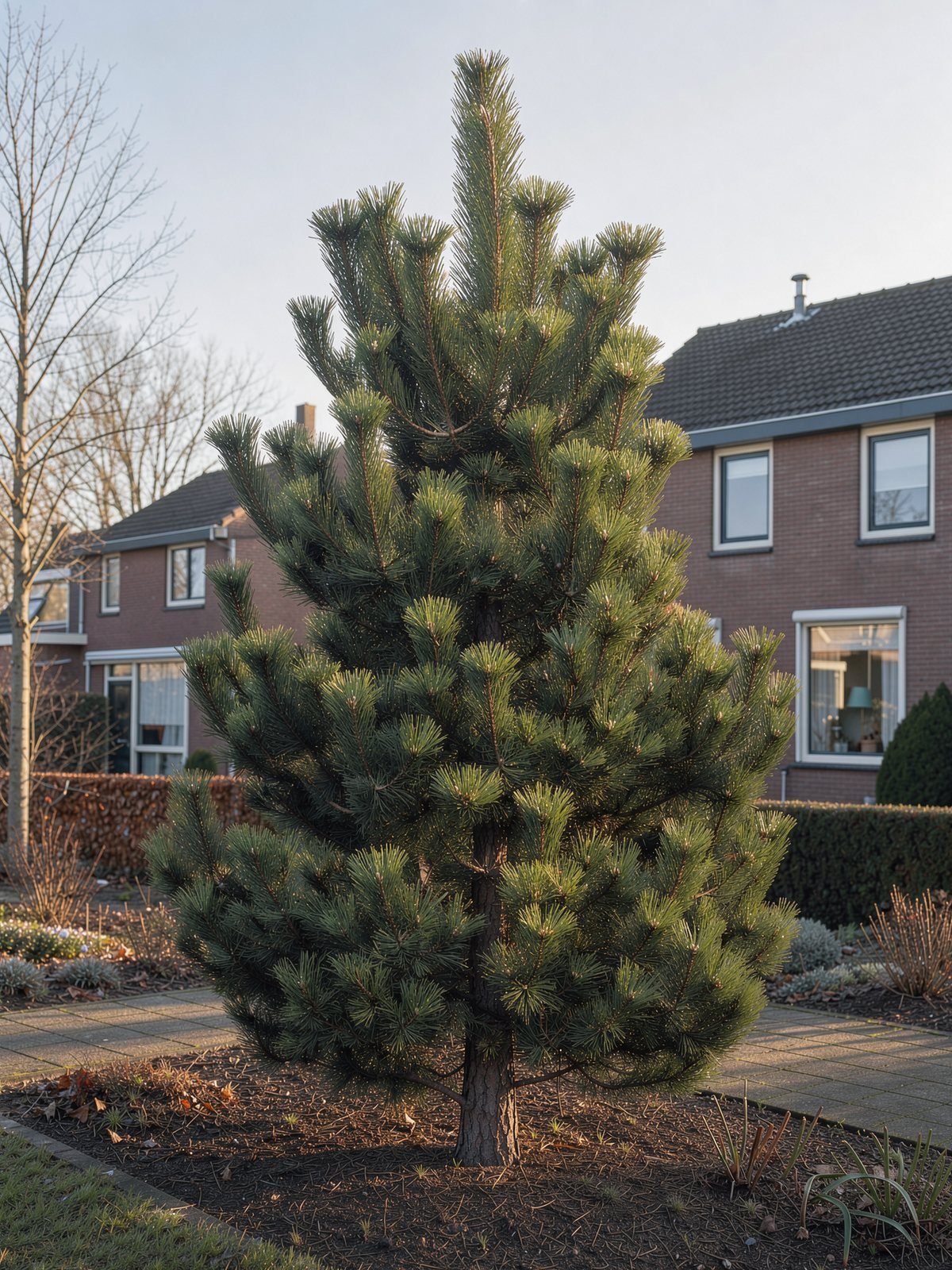 Zwarte den (Pinus nigra subsp. nigra) in een tuin