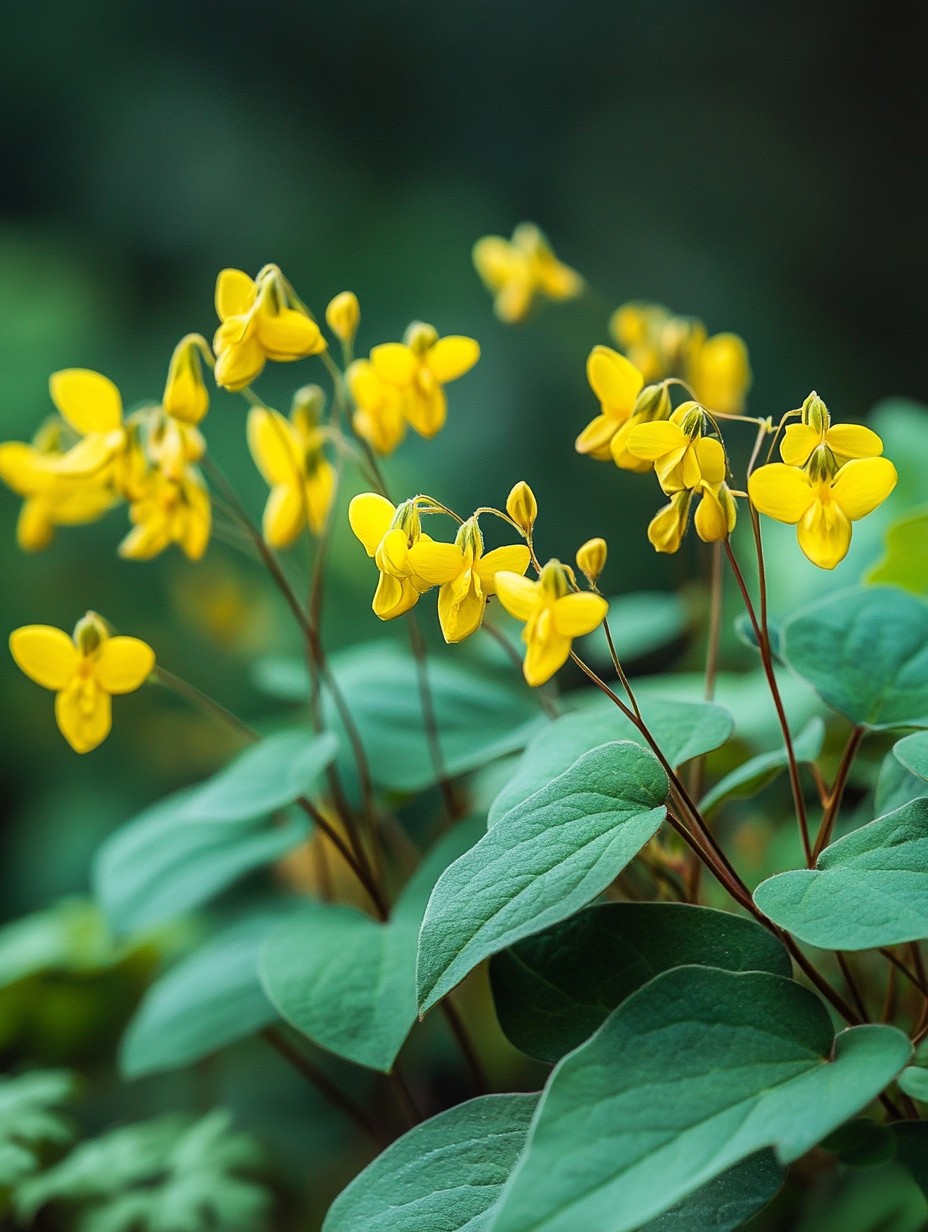 Epimedium — hartvormig blad in bronzen voorjaarstinten met fijne bloei